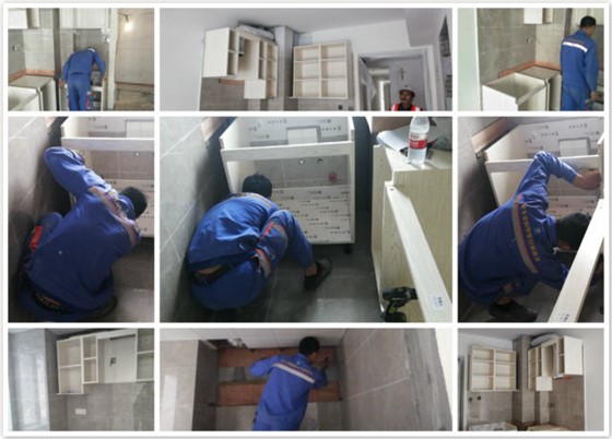 左右手和健云谷櫥柜安裝工程火熱進(jìn)行中！